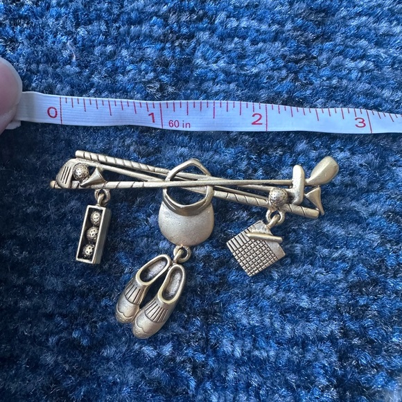 🔥Vintage Danecraft Stamped Golf Goldtone Brooch - Picture 4 of 5